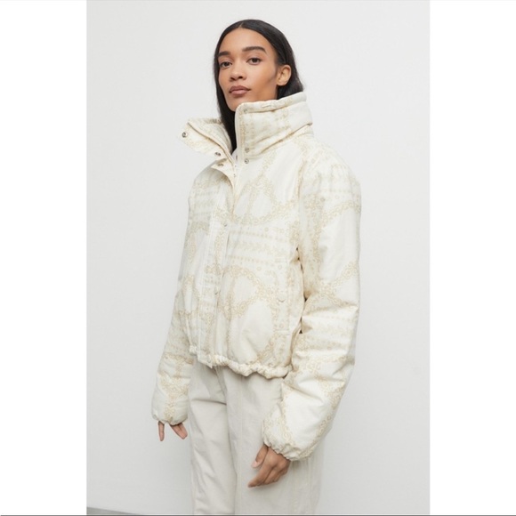 BDG Isla Linen Printed Puffer Jacket - Picture 1 of 7